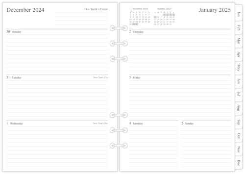 2023 Wochen- und Monatsplaner-Nachfüllpackung für A5-Ringbuch, 14 x 21 cm, von Januar 2023 bis Dezember 2023, 6-fach gelocht von newestor