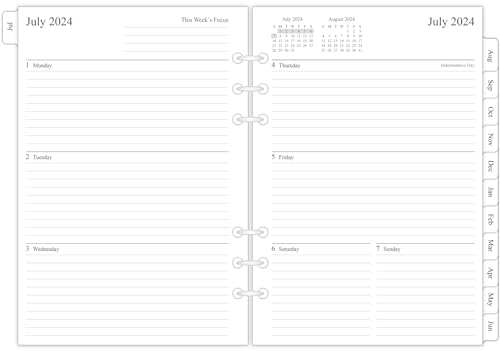 newestor Planer Nachfüllpack 2024-2025, Wochenplaner & Monatlich, Juli 2024 bis Juni 2025, 6-fach gelocht für A5-Ringbuch von newestor
