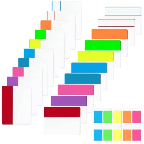 500 Stück Haftstreifen Haftnotizen, 21 Sets 10 Farben Sticky Notes Index Tabs Klebezettel,Beschreibbare und Repositionierbare Datei Tabs Flags Seitenmarker Haftmarker Page Marker Set (500) von newplenty