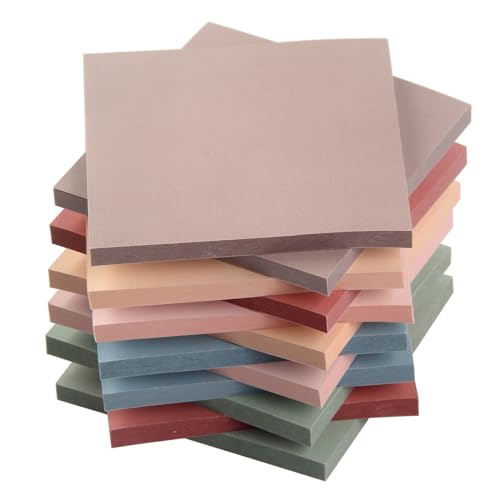 Newplenty Sticky Notes, 12 Packung Haftnotizen, 76 x 76mm Aesthetic Vintage Selbstklebende Klebezettel Notizzettel für Büro Zuhause Schule Sitzung (Zentimeter, 7.6x7.6) von newplenty