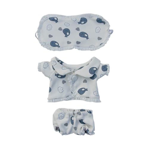 niannyyhouse 10 cm 15 cm 20 cm 40 cm Puppe Kleidung Wal Augenmaske Mantel Hosen Pyjama Set Weiche Gefüllte Plüsch Spielzeug Zubehör (20cm) von niannyyhouse