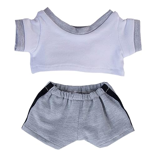 niannyyhouse 10 cm 15 cm 20 cm Plüsch Puppe Kleidung Kontrast T-Shirt Hosen Sportbekleidung Set Weiche Gefüllte Plüsch Spielzeug Dress Up Zubehör (A7, 15 cm) von niannyyhouse