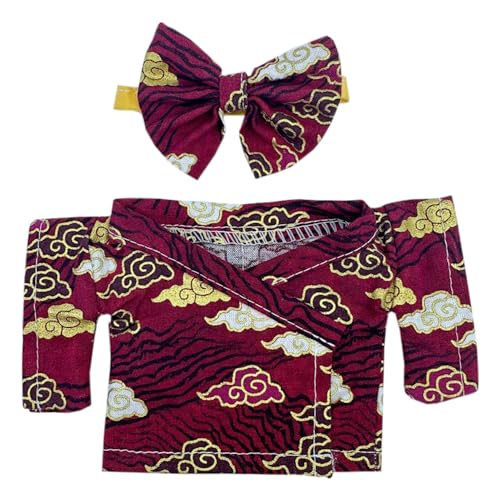 niannyyhouse 10 cm 20 cm Plüschpuppe Kleidung Gürtel Kimono Yukata Sets Puppe Dress Up (Rot - 20 cm) von niannyyhouse