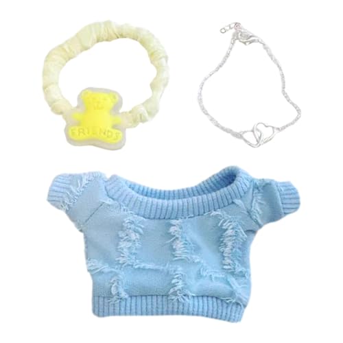 niannyyhouse 10cm-15cm 20cm Plüschpuppe Kleidung Sweatshirt Zubehör Puppe Dressup (Blau, 10cm-15cm) von niannyyhouse