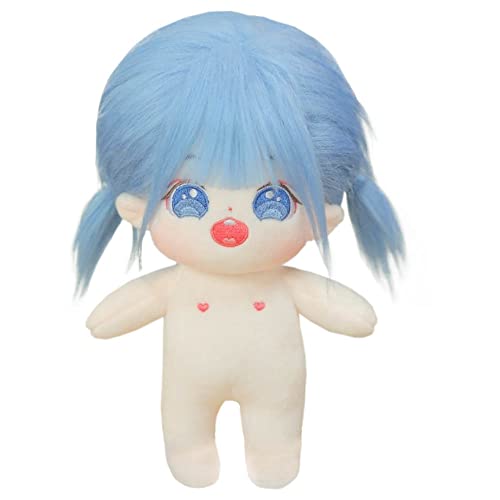 niannyyhouse 20cm Plüsch Puppe Blau Mädchen Humanoid Gefüllte Körper kein Attribut 8 "Normaler Körper Tragbare Kleidung Dress Up Geschenke (a-3-ohne Skelett) von niannyyhouse