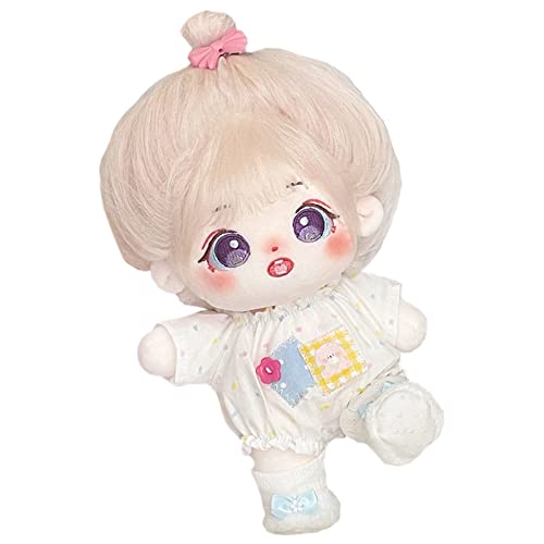 niannyyhouse 20cm Plüsch Puppe Lila Augen Mädchen Humanoide Gefüllte Körper Keine Attribut 8" Normaler Körper Tragbare Kleidung Dress Up Geschenke (a-21-with Skelett) von niannyyhouse