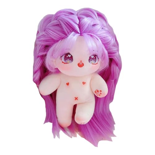 niannyyhouse 20cm Plüsch Puppe Lila Gerade Haar Mädchen Humanoid Gefüllte Körper Tragbare Kleidung Dress Up Geschenke (2-mit Skelett) von niannyyhouse