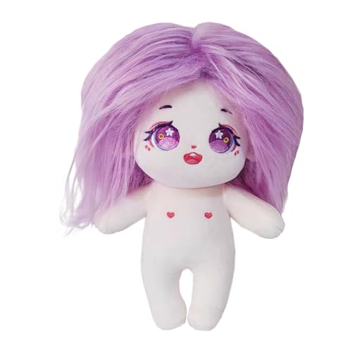 niannyyhouse 20cm Plüsch Puppe Lila Mädchen Humanoid Gefüllte Körper kein Attribut 8 "Normaler Körper Tragbare Kleidung Dress Up Geschenke (a-26-ohne Skelett) von niannyyhouse