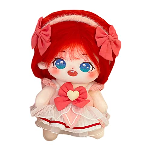 niannyyhouse 20cm Plüsch Puppe Rot Mädchen Humanoid Gefüllte Körper kein Attribut 8 ''Normaler Körper Tragbare Kleidung Dress Up Geschenke (a-32-ohne Skelett) von niannyyhouse