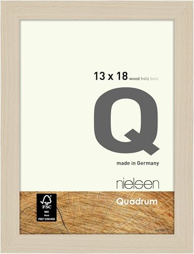 nielsen Bilderrahmen, 13 x 18 cm, Holz, Ahorn, Fotorahmen zum Auftstellen und Aufhängen im Hoch- & Querformat, Echtglas, Quadrum von nielsen