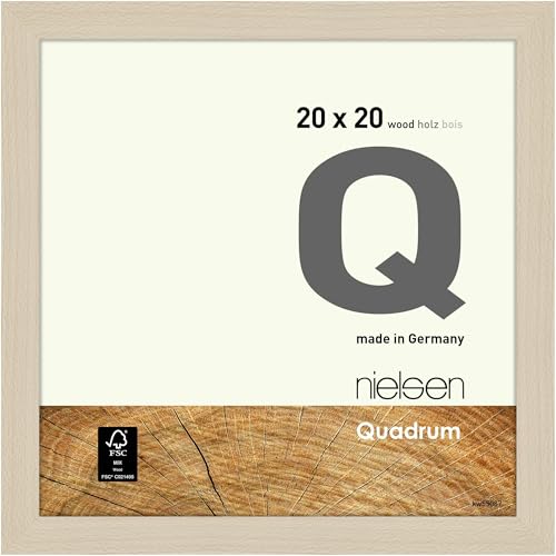 nielsen Bilderrahmen, 20 x 20 cm, Holz, Ahorn, Fotorahmen zum Auftstellen und Aufhängen im Hoch- & Querformat, Echtglas, Quadrum von nielsen