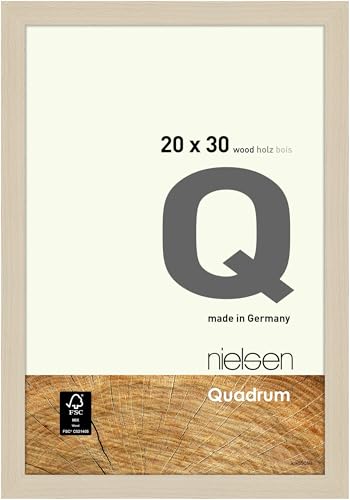 nielsen Bilderrahmen, 20 x 30 cm, Holz, Ahorn, Fotorahmen zum Auftstellen und Aufhängen im Hoch- & Querformat, Echtglas, Quadrum von nielsen