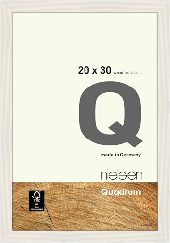 nielsen Bilderrahmen, 20 x 30 cm, Holz, Weiß, Fotorahmen zum Auftstellen und Aufhängen im Hoch- & Querformat, Echtglas, Quadrum von nielsen