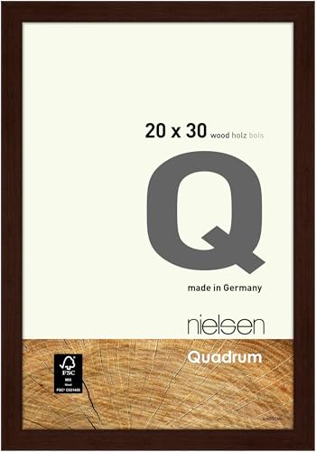 nielsen Bilderrahmen, 20 x 30 cm, Holz, Wengé, Fotorahmen zum Auftstellen und Aufhängen im Hoch- & Querformat, Echtglas, Quadrum von nielsen