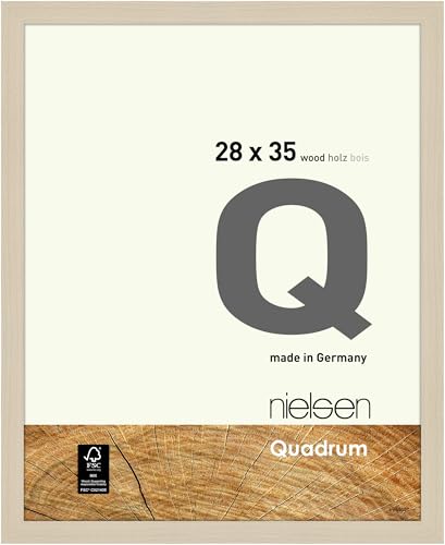 nielsen Bilderrahmen, 28 x 35 cm, Holz, Ahorn, Rahmen zum Aufhängen im Hoch- & Querformat, Echtglas, Quadrum von nielsen