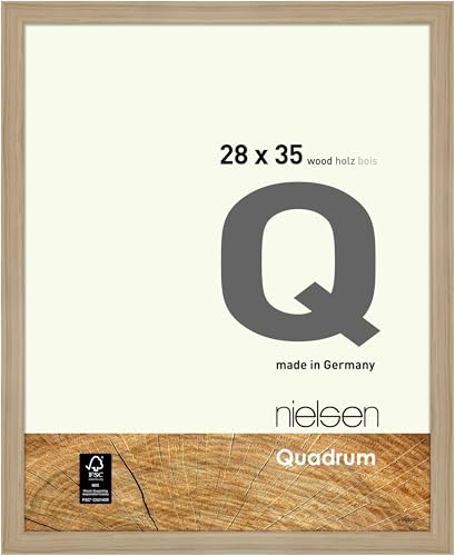 nielsen Bilderrahmen, 28 x 35 cm, Holz, Eiche Natur, Rahmen zum Aufhängen im Hoch- & Querformat, Echtglas, Quadrum von nielsen