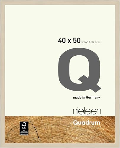 nielsen Bilderrahmen, 40 x 50 cm, Holz, Ahorn, Posterrahmen zum Aufhängen im Hoch- & Querformat, Echtglas, Quadrum von nielsen