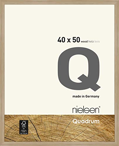 nielsen Bilderrahmen, 40 x 50 cm, Holz, Eiche Natur, Posterrahmen zum Aufhängen im Hoch- & Querformat, Echtglas, Quadrum von nielsen