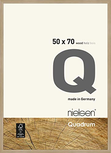 nielsen Bilderrahmen, 50 x 70 cm, Holz, Eiche Natur, Posterrahmen zum Aufhängen im Hoch- & Querformat, Echtglas, Quadrum von nielsen