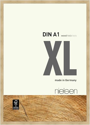 nielsen Bilderrahmen, 59,4 x 84,1 cm (A1), Holz, Eiche, Posterrahmen zum Aufhängen im Hoch- & Querformat, Echtglas, XL von nielsen