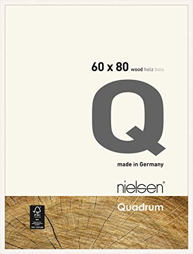 nielsen Bilderrahmen, 60 x 80 cm, Holz, Reinweiß, Posterrahmen zum Aufhängen im Hoch- & Querformat, Echtglas, Quadrum von nielsen