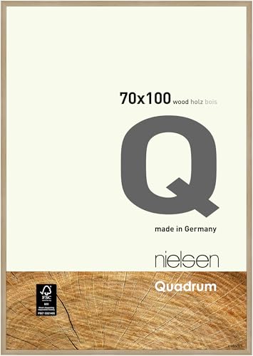 nielsen Bilderrahmen, 70 x 100 cm, Holz, Eiche Natur, Posterrahmen zum Aufhängen im Hoch- & Querformat, Echtglas, Quadrum von nielsen