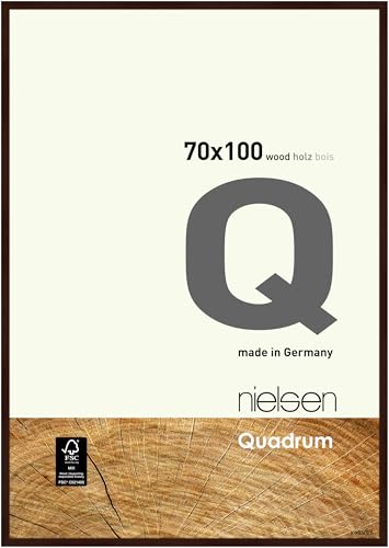 nielsen Bilderrahmen, 70 x 100 cm, Holz, Wengé, Posterrahmen zum Aufhängen im Hoch- & Querformat, Echtglas, Quadrum von nielsen