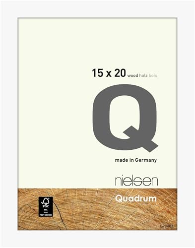 nielsen Bilderrahmen, 15 x 20 cm, Holz, Reinweiß, Fotorahmen zum Auftstellen und Aufhängen im Hoch- & Querformat, Echtglas, Quadrum von nielsen