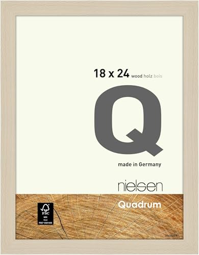 nielsen Bilderrahmen, 18 x 24 cm, Holz, Ahorn, Fotorahmen zum Auftstellen und Aufhängen im Hoch- & Querformat, Echtglas, Quadrum von nielsen