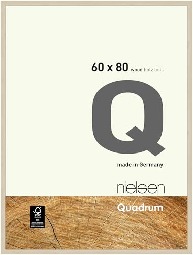 nielsen Bilderrahmen, 60 x 80 cm, Holz, Ahorn, Posterrahmen zum Aufhängen im Hoch- & Querformat, Echtglas, Quadrum von nielsen