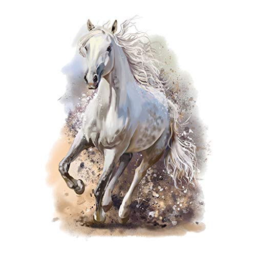 179 Wandtattoo Pferd weiß - Mädchen Kinderzimmer Sticker Aufkleber weiß Pferde reiten Pony Wandbild Wanddeko Wandsticker Größe 250 x 330 mm von nikima Schönes für Kinder