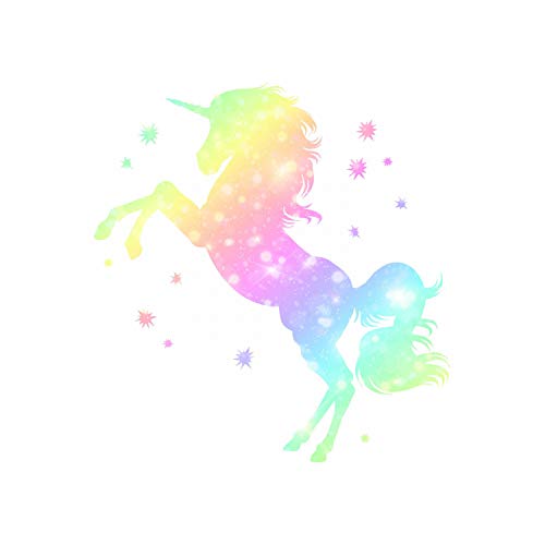 218 Wandtattoo Einhorn bunt Regenbogen Sterne Größe 1000 x 1000 mm - in 4 Größen - Kinderzimmer Sticker Wandaufkleber Wanddeko Wandbild von nikima Schönes für Kinder