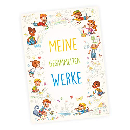 A4 Sammelmappe mit Magnetverschluss "Meine gesammelten Werke" Kinder malen Ordnungsmappe Schule Kindergarten von nikima Schönes für Kinder