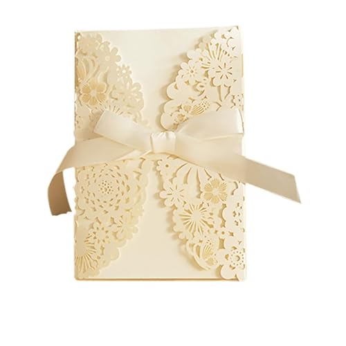 nikusaz 0pcs hohl aus Hochzeitseinladungen Karten mit Umschlägen Bowknot (25pcs) von nikusaz