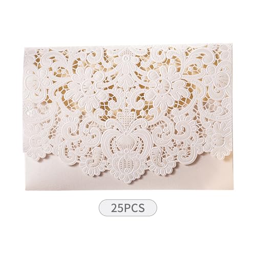 nikusaz 25pcs hohleinhochzeit Einladungskarten mit Umschlägen für Hochzeit Brautdusche Engagement Grußkarte Jubiläum Valentinstag Geburtstagsgeschenk für ihre Mutter Frau Liebhaber (25pcs) von nikusaz