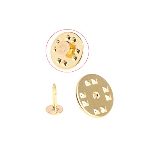 niumanery 100Pcs Tie Tack Clutch Pins Round Butterfly Brass DIY Crafts Jewelry Replacement Gold von niumanery