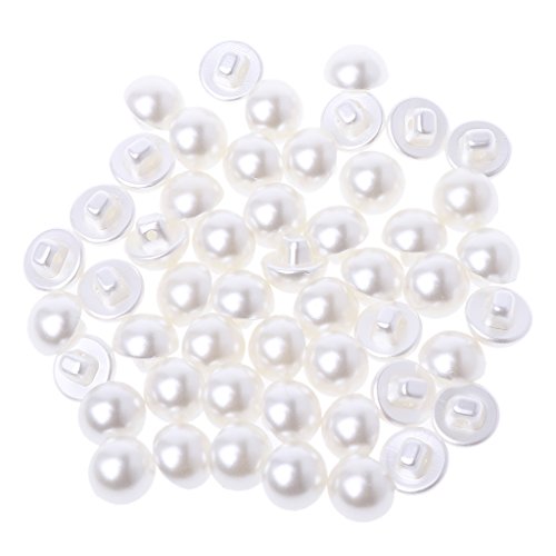 niumanery 50Pcs Faux Pearl Buttons Fit Sewing Scrapbook Backhole Sewing Crafts 10/11.5mm 11.5mm von niumanery