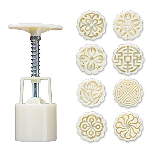 niumanery 8pcs Hand Press Cookie Stamp Moon Cake Decor Mould Barrel Mooncake Mold 25g DIY von niumanery