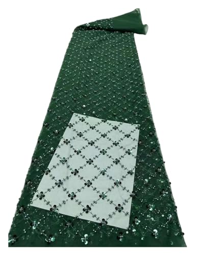 Elegante, Zarte, Weiche Pailletten-Tüllspitze Mit Schönem Steinstoff For Party-Abendkleid(Green,5 yards) von nmbhus