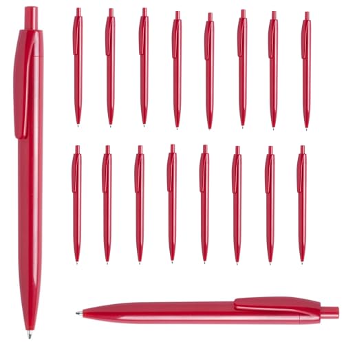 noTrash2003 100 Kugelschreiber Druckkugelschreiber Kulis Ballpen Schreibegräte blauschreibend als farbreines 100 gleiche Farben (Rot) von noTrash2003