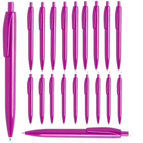 noTrash2003 100 Kugelschreiber Druckkugelschreiber Kulis Ballpen Schreibegräte blauschreibend als gemischtes Set aus 12 Farben vorsortiert immer mindestens 6 Farben (Pink) von noTrash2003