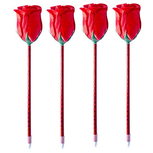 originelles Kugelschreiber-Set im Blumen-Design versch. Ausführungen zur Auswahl für Büro und Schreibtisch von notrash2003 (4er Set Rose) von noTrash2003