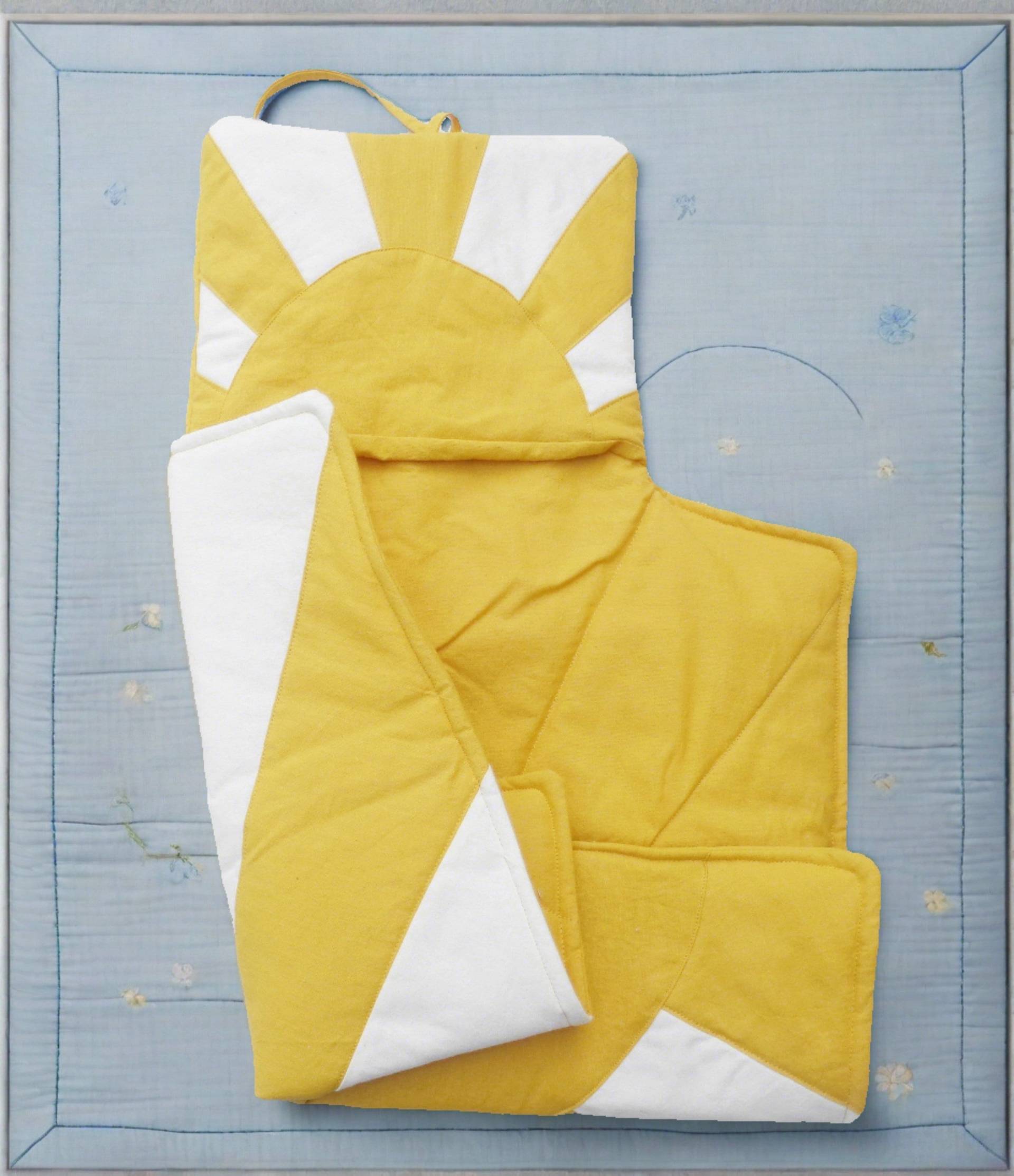 Tragbare Clutch-stil Vorgewaschene Baumwolle Wickelauflage Mit Sunshine-Muster, Langlebiges Produkt, Handgefertigt in Dänemark von normadot