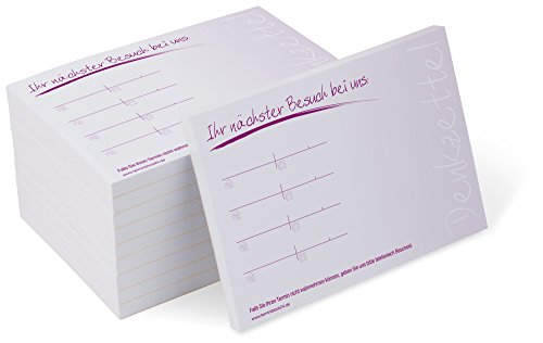 Terminzettel Classic #3 violett (10 Stück) je 50 Terminzettel für Ärzte, Physio, Massage, Kliniken von notizblock24