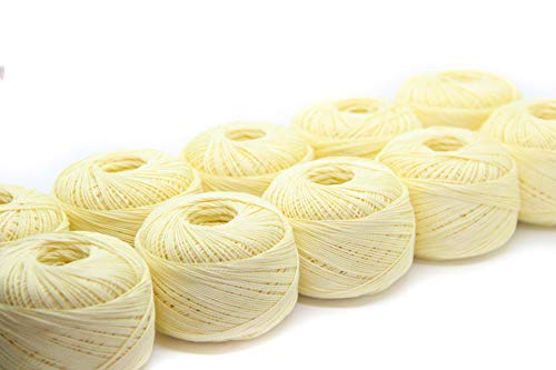 - STRICKDIRWAS - Häkelgarn aus 100% Baumwolle Baumwollgarn Baumwollfaden zum Sticken, Häkeln, Schmuck, Basteln… (creme-10er) von nts Nähtechnik