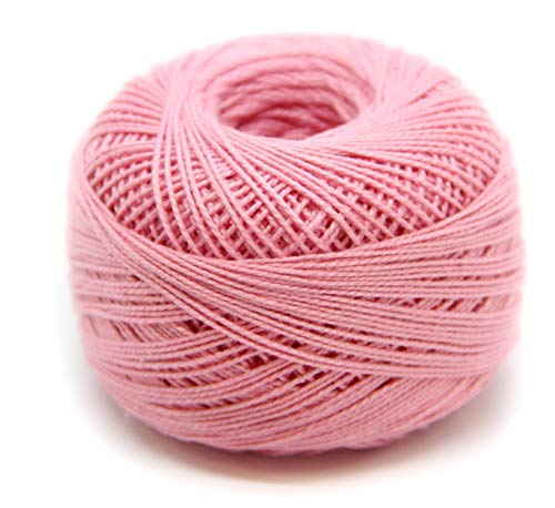 - STRICKDIRWAS - Häkelgarn aus 100% Baumwolle Baumwollgarn Baumwollfaden zum Sticken, Häkeln, Schmuck, Basteln… (rosa-1er) von nts Nähtechnik