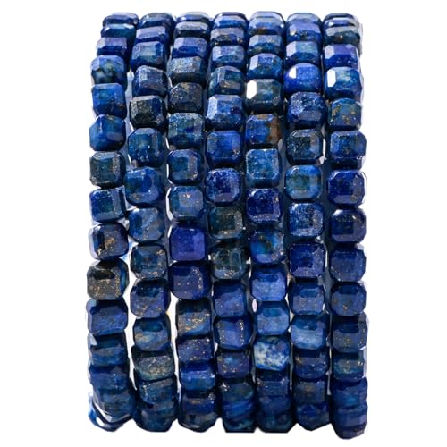 Natürliche facettierte Lapislazuli-Würfelsteinperlen, 5–5,5 mm, 60 Stück/Str lose quadratische Halbedelsteinperlen zur Herstellung von Armbändern, Halsketten, Ohrringen von nusgnirps