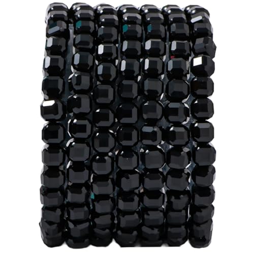 Natürliche facettierte schwarze Onyx-Würfelsteinperlen, 5–5,5 mm, 60 Stück/Str lose quadratische Halbedelsteinperlen für die Herstellung von Armbändern, Halsketten, Ohrringen von nusgnirps