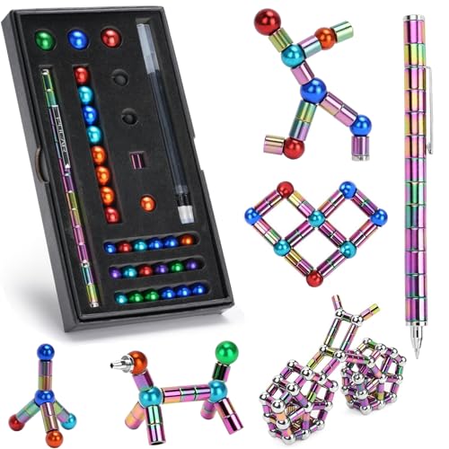 Nutmanel Kugelschreiber, Magnetischer Kugelschreiber, Fidget Pen, Magnet Stift, Lustige Multifunktions Stift, Stressabbau Druckkugelschreiber Geschenk Spielzeug für Junge Männer & Frauen von nutmanel