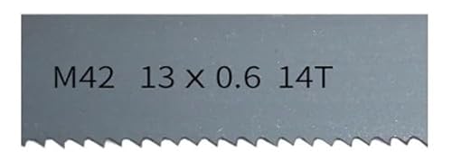 1 Stück 1085–1830 mm x 13 mm x 0,6 14 Tpi M42 Bi-Metall 1/2 Zoll Bandsägeblätter. Bandsägeblatt for Schneiden von Hartholz, Metall(14Tpi,Length 1440mm) von oavhvchg